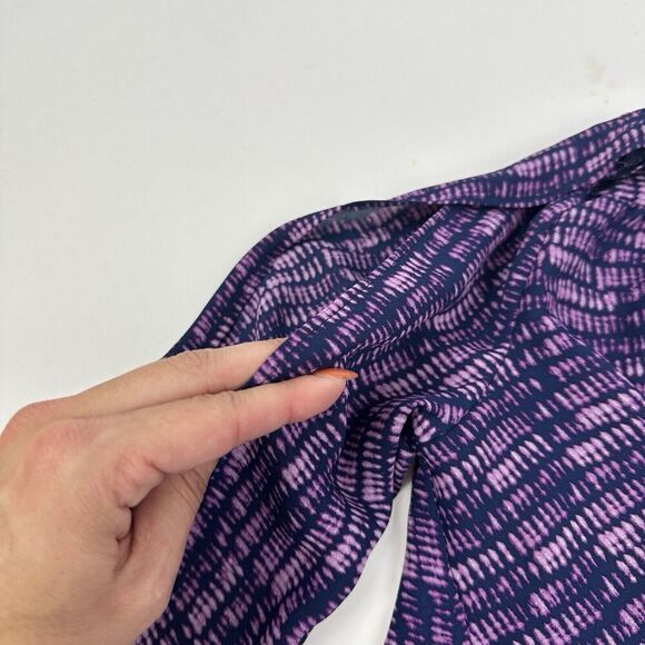 A.N.A A New Approach Purple Tie Dye Cold Shoulder Sllit Sleeves Chiffon Sz XS - Picture 12 of 13